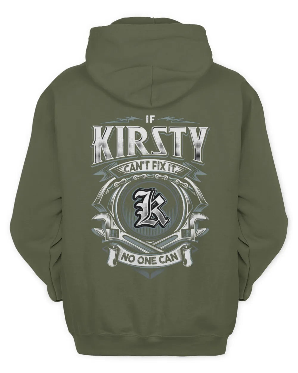 KIRSTY AP81-K4-626 - Personalized Ahmed Quote Apparel “If Ahmed Can't Fix It, No One Can” - Unisex Hoodie - Military Green