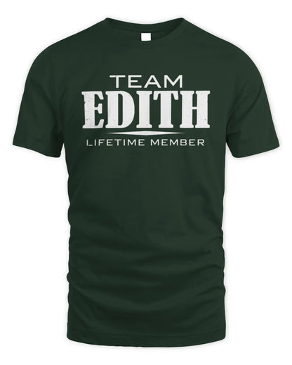 EDITH BL62-K4-128 - Personalized “Team NAME Lifetime Member” - Unisex Standard T-Shirt - Forest Green