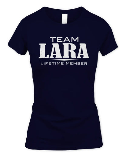 LARA BL62-K4-128 - Personalized “Team NAME Lifetime Member” - Women's Standard T-Shirt - Navy