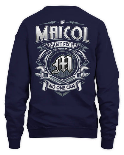 MAICOL AP81-K4-626 - Personalized Ahmed Quote Apparel “If Ahmed Can't Fix It, No One Can” - Unisex Sweatshirt - Navy