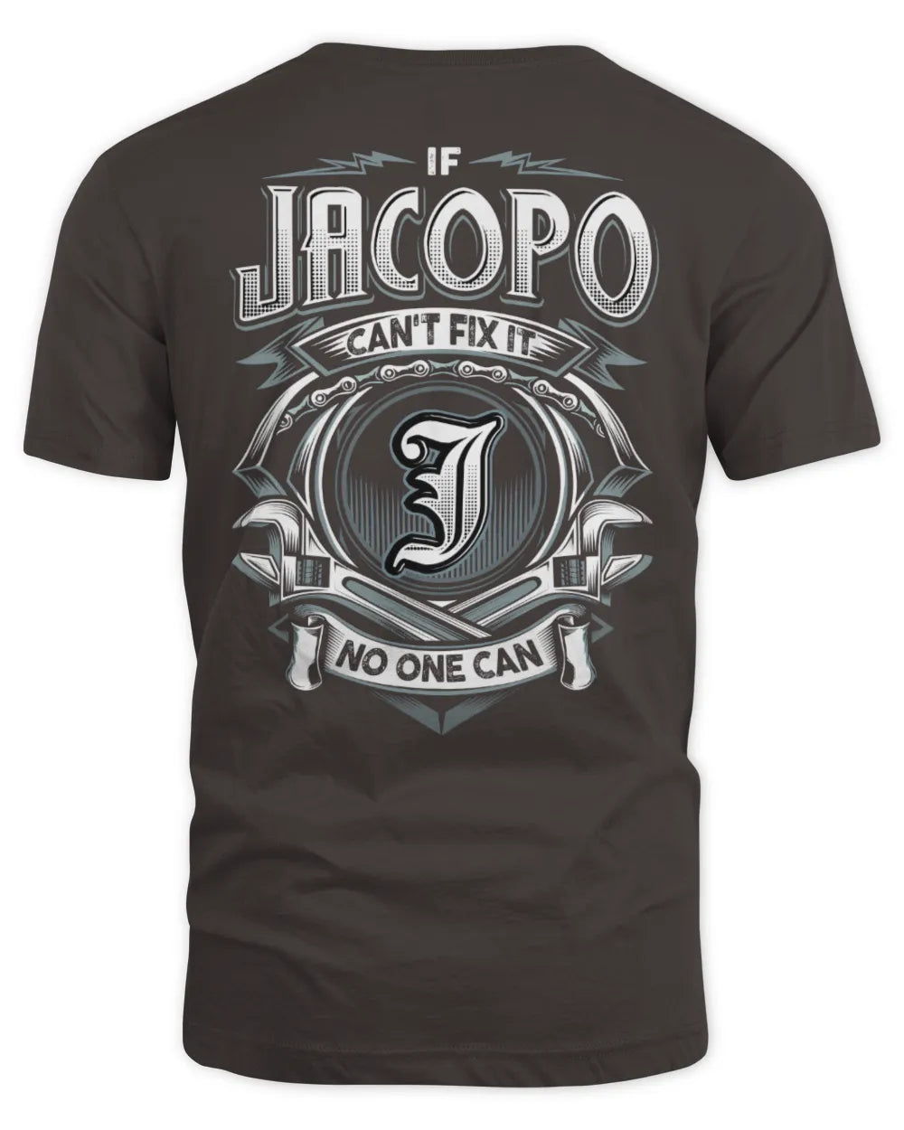 JACOPO AP81-K4-626 - Personalized Ahmed Quote Apparel “If Ahmed Can't Fix It, No One Can” - Unisex Standard T-Shirt - Dark Chocolate