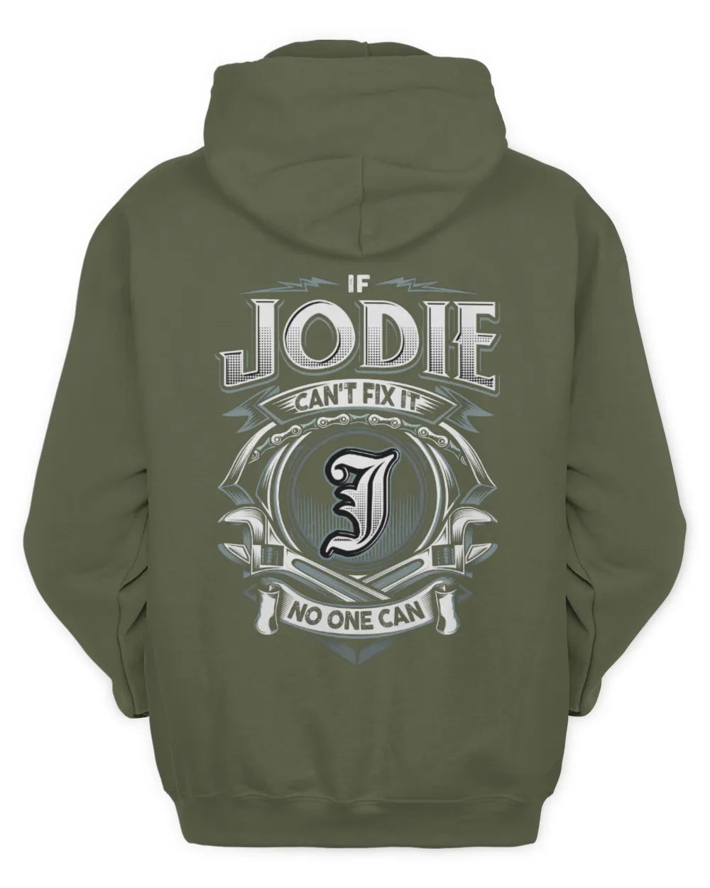 JODIE AP81-K4-626 - Personalized Ahmed Quote Apparel “If Ahmed Can't Fix It, No One Can” - Unisex Hoodie - Military Green
