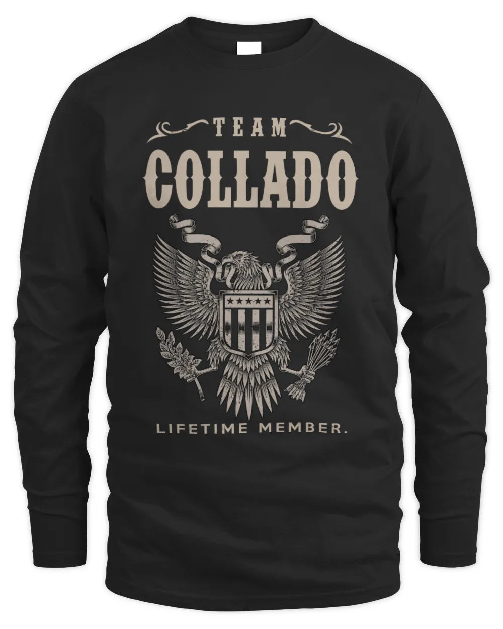 COLLADO TP06-K82 – Personalized Classic Style Apparel “Team NAME Lifetime Member” - Men's Long Sleeved T-Shirt - Black