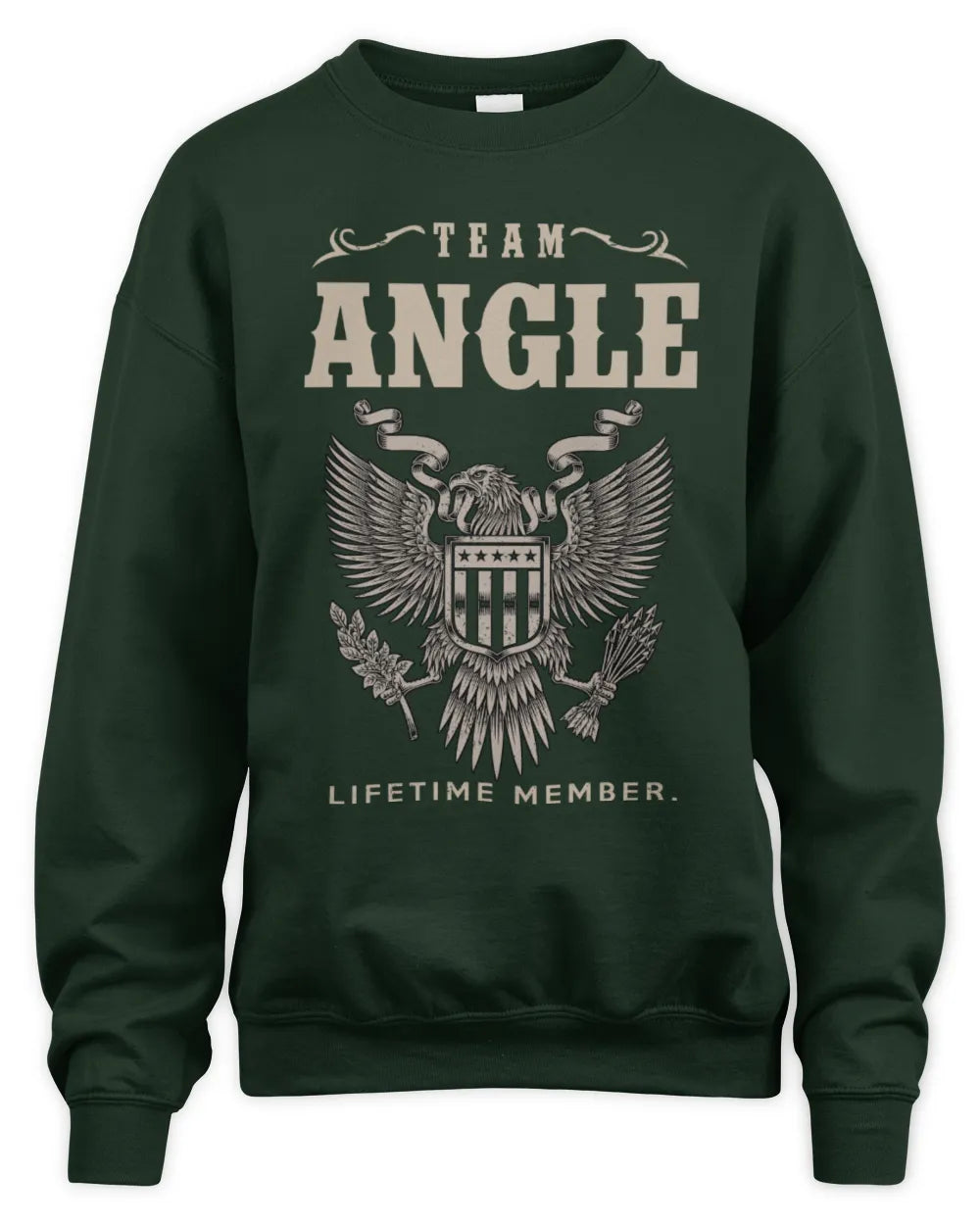 ANGLE TP06-K82 – Personalized Classic Style Apparel “Team NAME Lifetime Member” - Unisex Sweatshirt - Forest Green