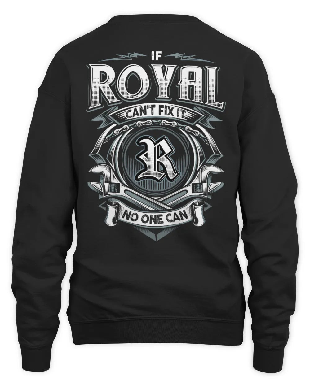 ROYAL AP81-K4-626 - Personalized Ahmed Quote Apparel “If Ahmed Can't Fix It, No One Can” - Unisex Sweatshirt - Black