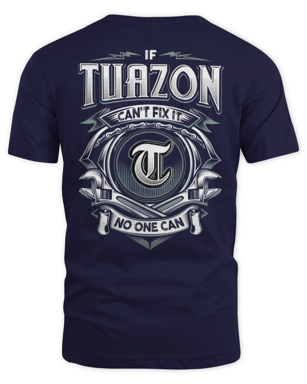 TUAZON AP81-K4-626 - Personalized Ahmed Quote Apparel “If Ahmed Can't Fix It, No One Can” - Unisex Standard T-Shirt - Navy