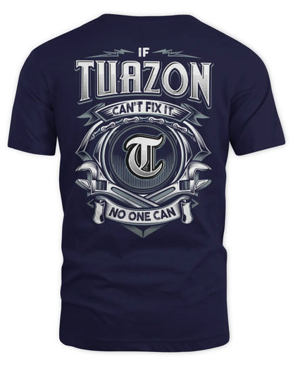 TUAZON AP81-K4-626 - Personalized Ahmed Quote Apparel “If Ahmed Can't Fix It, No One Can” - Unisex Standard T-Shirt - Navy