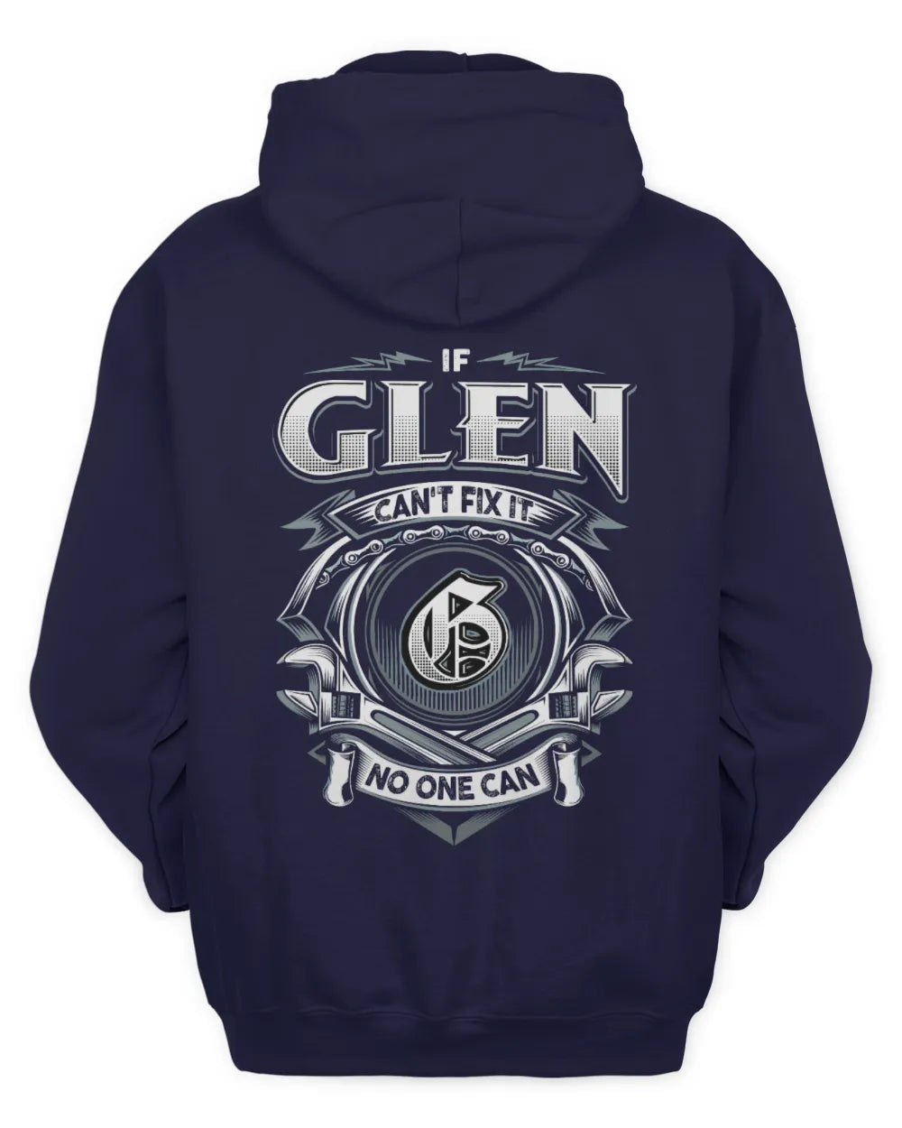 GLEN AP81-K4-626 - Personalized Ahmed Quote Apparel “If Ahmed Can't Fix It, No One Can” - Unisex Hoodie - Navy