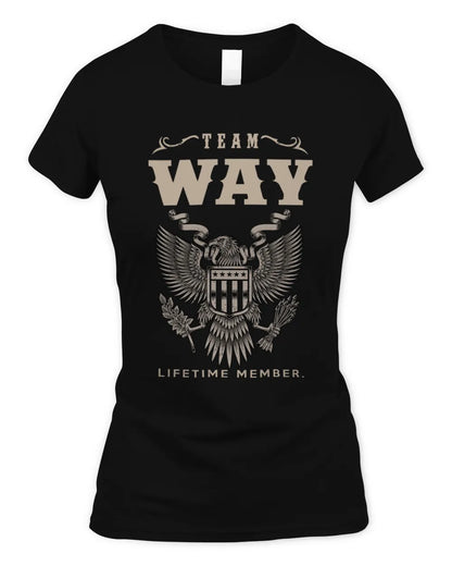 WAY TP06-K82 – Personalized Classic Style Apparel “Team NAME Lifetime Member” - Women's Standard T-Shirt - Black
