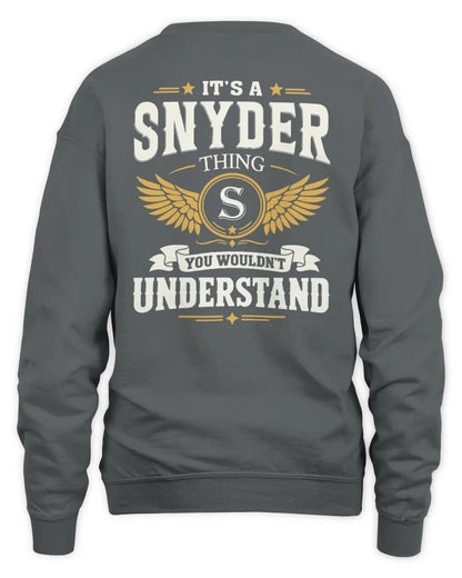 SNYDER KT06-M008 It’s a [NAME] Thing – You Wouldn’t Understand | Personalized Vintage T-Shirt - Unisex Sweatshirt - Charcoal