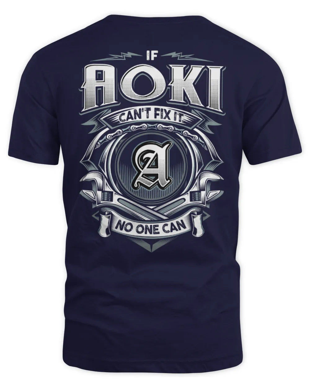 AOKI AP81-K4-626 - Personalized Ahmed Quote Apparel “If Ahmed Can't Fix It, No One Can” - Unisex Standard T-Shirt - Navy