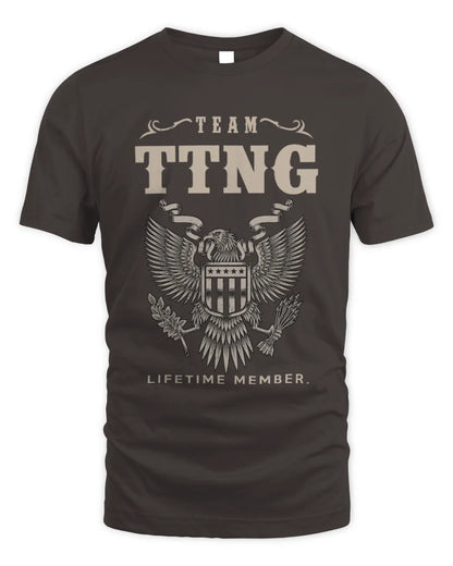 TTNG TP06-K82 – Personalized Classic Style Apparel “Team NAME Lifetime Member” - Unisex Standard T-Shirt - Dark Chocolate