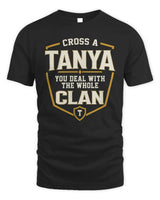 TANYA NT1-K008 Cross A/An NAME, You Deal With the Whole Clan | Personalized Vintage T-Shirt - Unisex Standard T-Shirt - Black