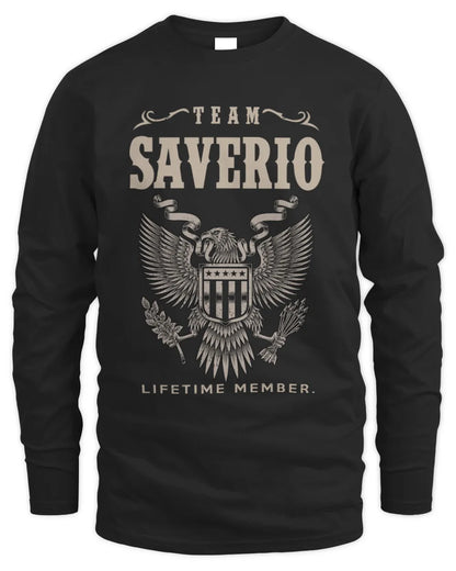 SAVERIO TP06-K82 – Personalized Classic Style Apparel “Team NAME Lifetime Member” - Men's Long Sleeved T-Shirt - Black