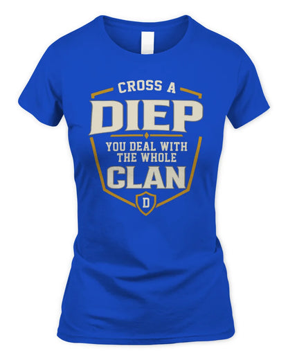 DIEP NT1-K008 Cross A/An NAME, You Deal With the Whole Clan | Personalized Vintage T-Shirt - Women's Standard T-Shirt - Royal