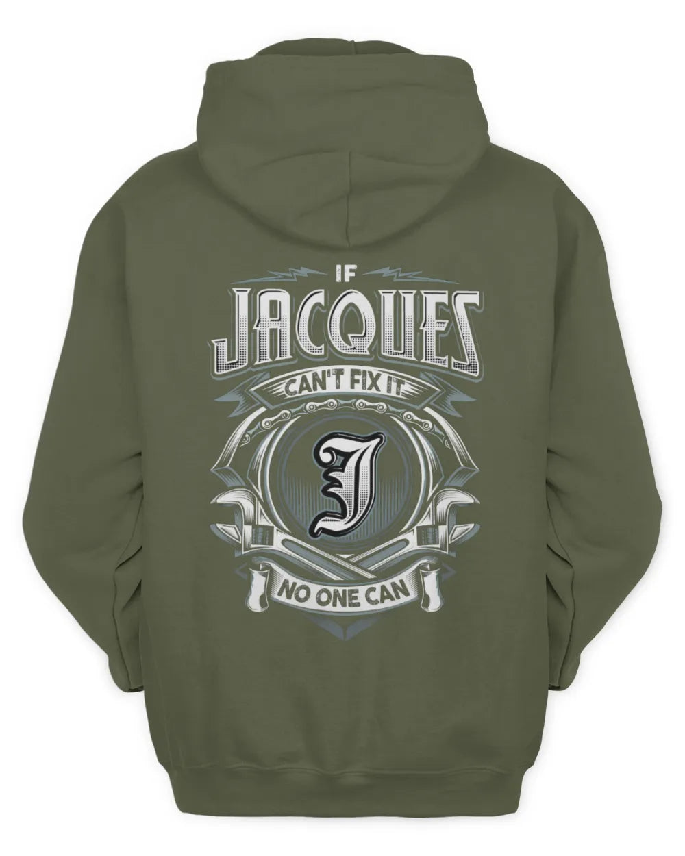 JACQUES AP81-K4-626 - Personalized Ahmed Quote Apparel “If Ahmed Can't Fix It, No One Can” - Unisex Hoodie - Military Green