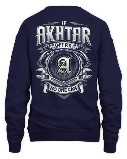 AKHTAR AP81-K4-626 - Personalized Ahmed Quote Apparel “If Ahmed Can't Fix It, No One Can” - Unisex Sweatshirt - Navy