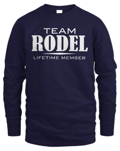 RODEL BL62-K4-128 - Personalized “Team NAME Lifetime Member” - Men's Long Sleeved T-Shirt - Navy
