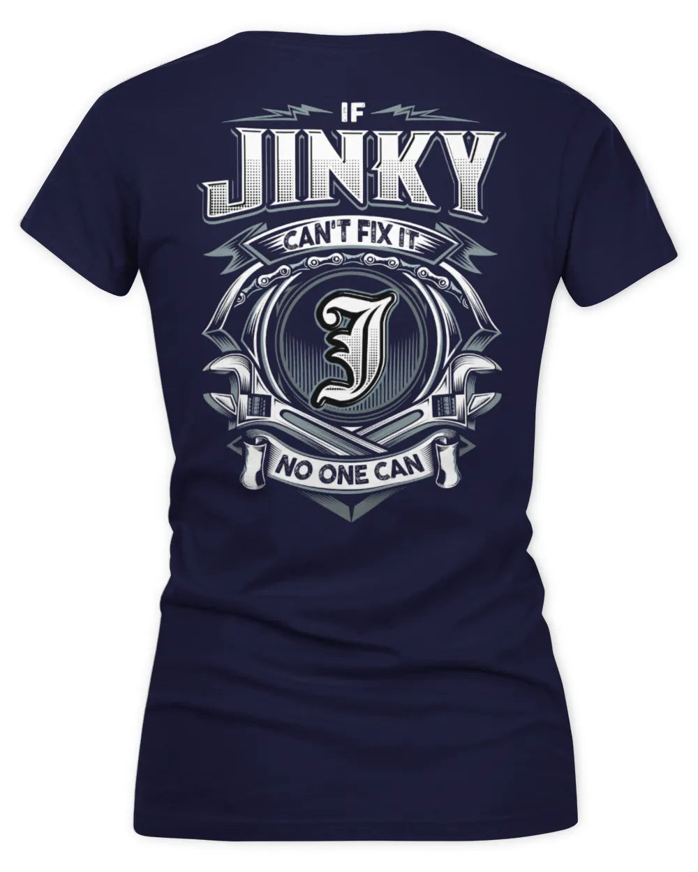 JINKY AP81-K4-626 - Personalized Ahmed Quote Apparel “If Ahmed Can't Fix It, No One Can” - Women's V-Neck T-Shirt - Navy