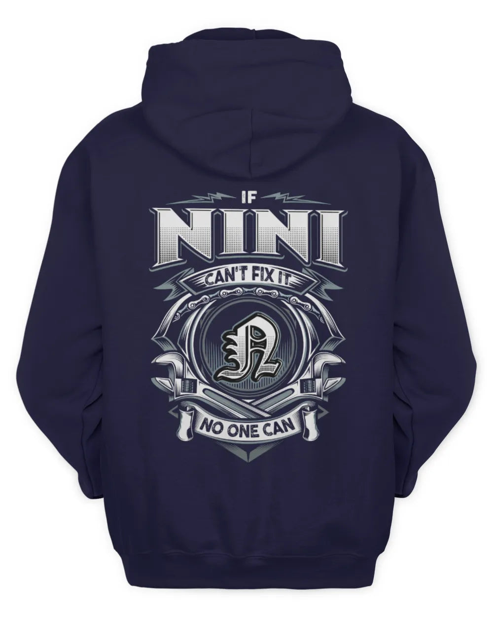 NINI AP81-K4-626 - Personalized Ahmed Quote Apparel “If Ahmed Can't Fix It, No One Can” - Unisex Hoodie - Navy