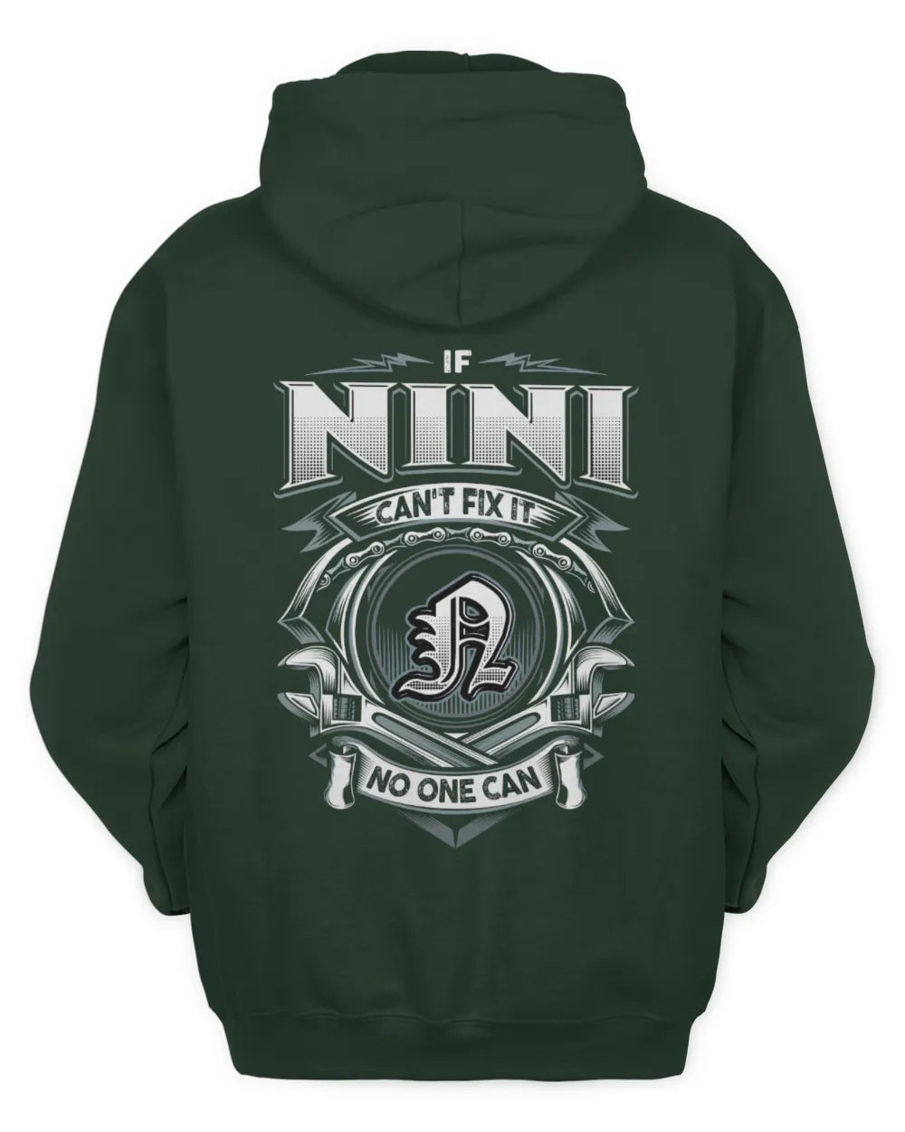 NINI AP81-K4-626 - Personalized Ahmed Quote Apparel “If Ahmed Can't Fix It, No One Can” - Unisex Hoodie - Forest Green