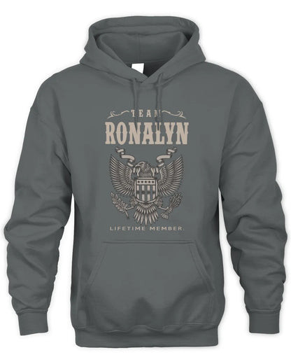 RONALYN TP06-K82 – Personalized Classic Style Apparel “Team NAME Lifetime Member” - Unisex Hoodie - Charcoal