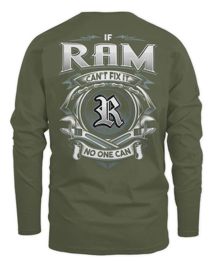 RAM AP81-K4-626 - Personalized Ahmed Quote Apparel “If Ahmed Can't Fix It, No One Can” - Men's Long Sleeved T-Shirt - Military Green