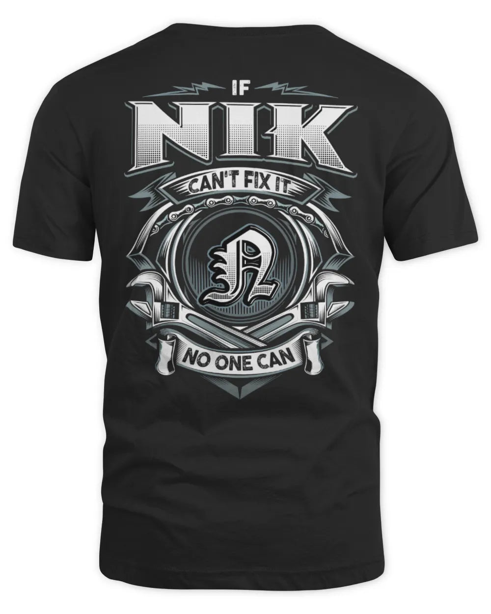 NIK AP81-K4-626 - Personalized Ahmed Quote Apparel “If Ahmed Can't Fix It, No One Can” - Unisex Standard T-Shirt - Black