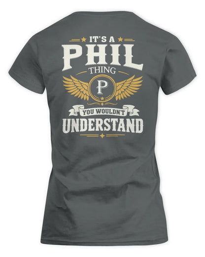 PHIL KT06-M008 It’s a [NAME] Thing – You Wouldn’t Understand | Personalized Vintage T-Shirt - Women's Standard T-Shirt - Charcoal
