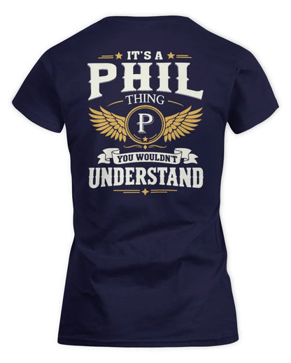 PHIL KT06-M008 It’s a [NAME] Thing – You Wouldn’t Understand | Personalized Vintage T-Shirt - Women's Standard T-Shirt - Navy