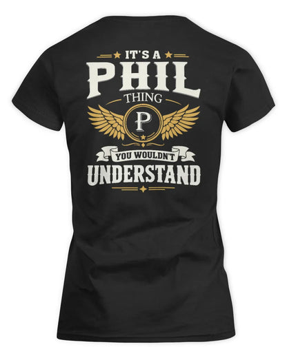 PHIL KT06-M008 It’s a [NAME] Thing – You Wouldn’t Understand | Personalized Vintage T-Shirt - Women's Standard T-Shirt - Black