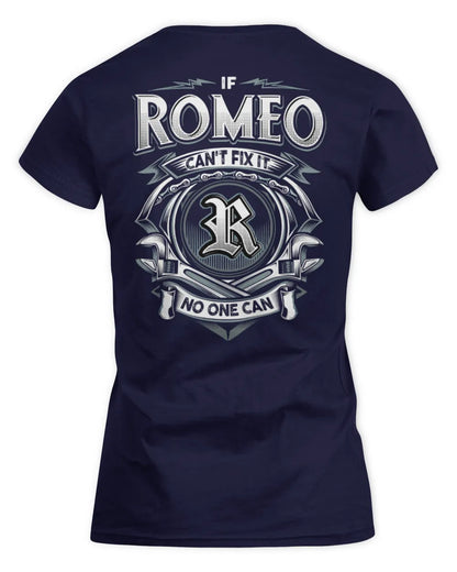 ROMEO AP81-K4-626 - Personalized Ahmed Quote Apparel “If Ahmed Can't Fix It, No One Can” - Women's Standard T-Shirt - Navy