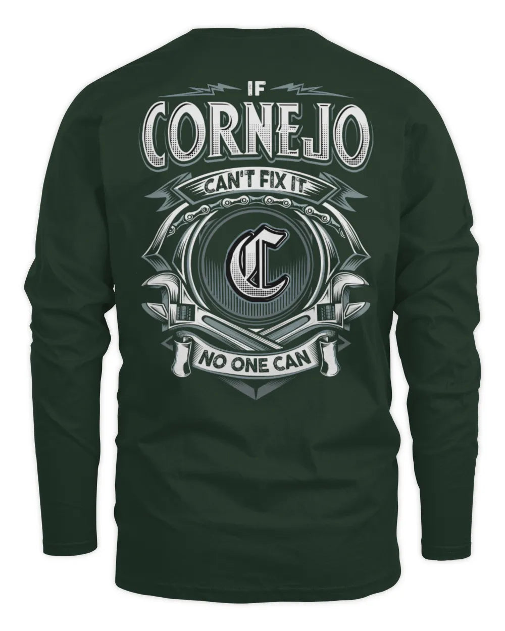 CORNEJO AP81-K4-626 - Personalized Ahmed Quote Apparel “If Ahmed Can't Fix It, No One Can” - Men's Long Sleeved T-Shirt - Forest Green