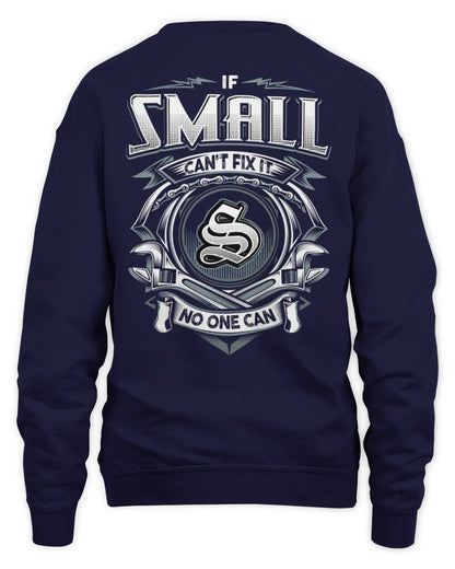 SMALL AP81-K4-626 - Personalized Ahmed Quote Apparel “If Ahmed Can't Fix It, No One Can” - Unisex Sweatshirt - Navy