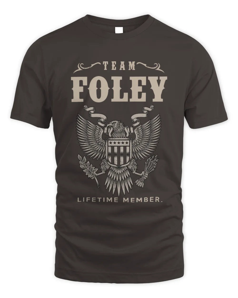 FOLEY TP06-K82 – Personalized Classic Style Apparel “Team NAME Lifetime Member” - Unisex Standard T-Shirt - Dark Chocolate