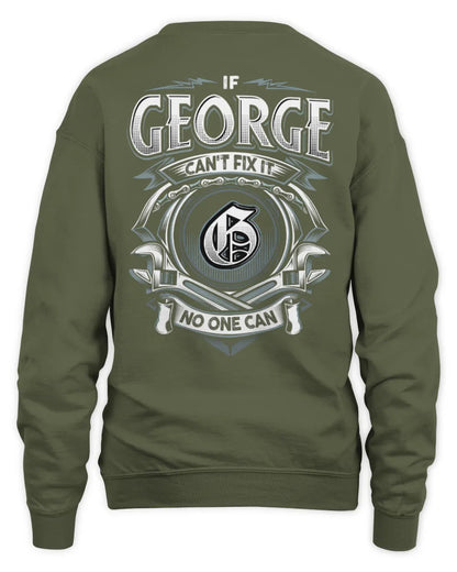 GEORGE AP81-K4-626 - Personalized Ahmed Quote Apparel “If Ahmed Can't Fix It, No One Can” - Unisex Sweatshirt - Military Green