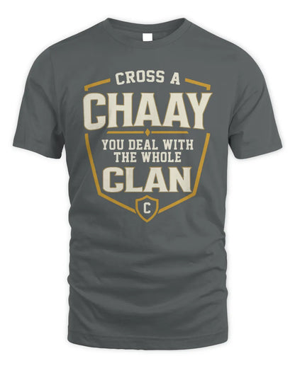 CHAAY NT1-K008 Cross A/An NAME, You Deal With the Whole Clan | Personalized Vintage T-Shirt - Unisex Standard T-Shirt - Charcoal