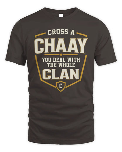 CHAAY NT1-K008 Cross A/An NAME, You Deal With the Whole Clan | Personalized Vintage T-Shirt - Unisex Standard T-Shirt - Dark Chocolate