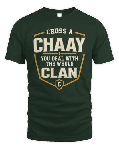 CHAAY NT1-K008 Cross A/An NAME, You Deal With the Whole Clan | Personalized Vintage T-Shirt - Unisex Standard T-Shirt - Forest Green