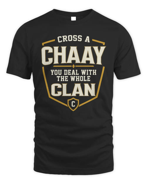 CHAAY NT1-K008 Cross A/An NAME, You Deal With the Whole Clan | Personalized Vintage T-Shirt - Unisex Standard T-Shirt - Black