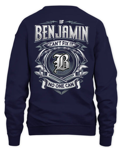 BENJAMIN AP81-K4-626 - Personalized Ahmed Quote Apparel “If Ahmed Can't Fix It, No One Can” - Unisex Sweatshirt - Navy