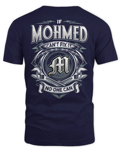 MOHMED AP81-K4-626 - Personalized Ahmed Quote Apparel “If Ahmed Can't Fix It, No One Can” - Unisex Standard T-Shirt - Navy