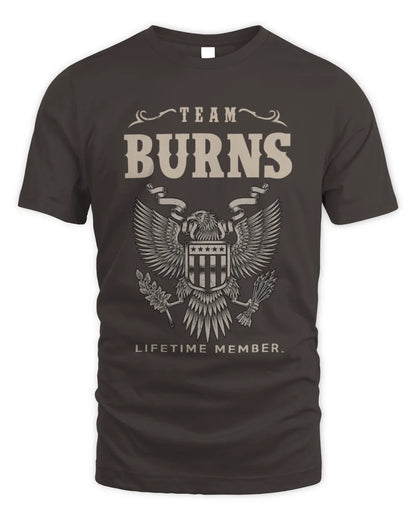 BURNS TP06-K82 – Personalized Classic Style Apparel “Team NAME Lifetime Member” - Unisex Standard T-Shirt - Dark Chocolate