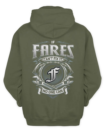 FARES AP81-K4-626 - Personalized Ahmed Quote Apparel “If Ahmed Can't Fix It, No One Can” - Unisex Hoodie - Military Green