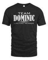 DOMINIC BL62-K4-128 - Personalized “Team NAME Lifetime Member” - Unisex Standard T-Shirt - Black