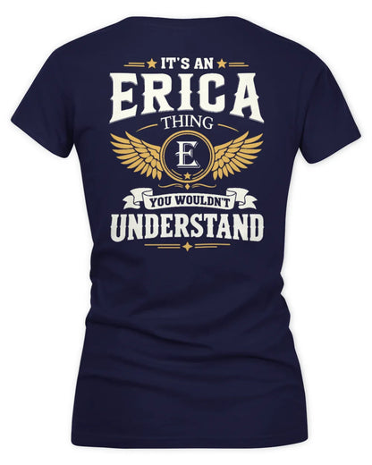 ERICA KT06-M008 It’s a [NAME] Thing – You Wouldn’t Understand | Personalized Vintage T-Shirt - Women's V-Neck T-Shirt - Navy
