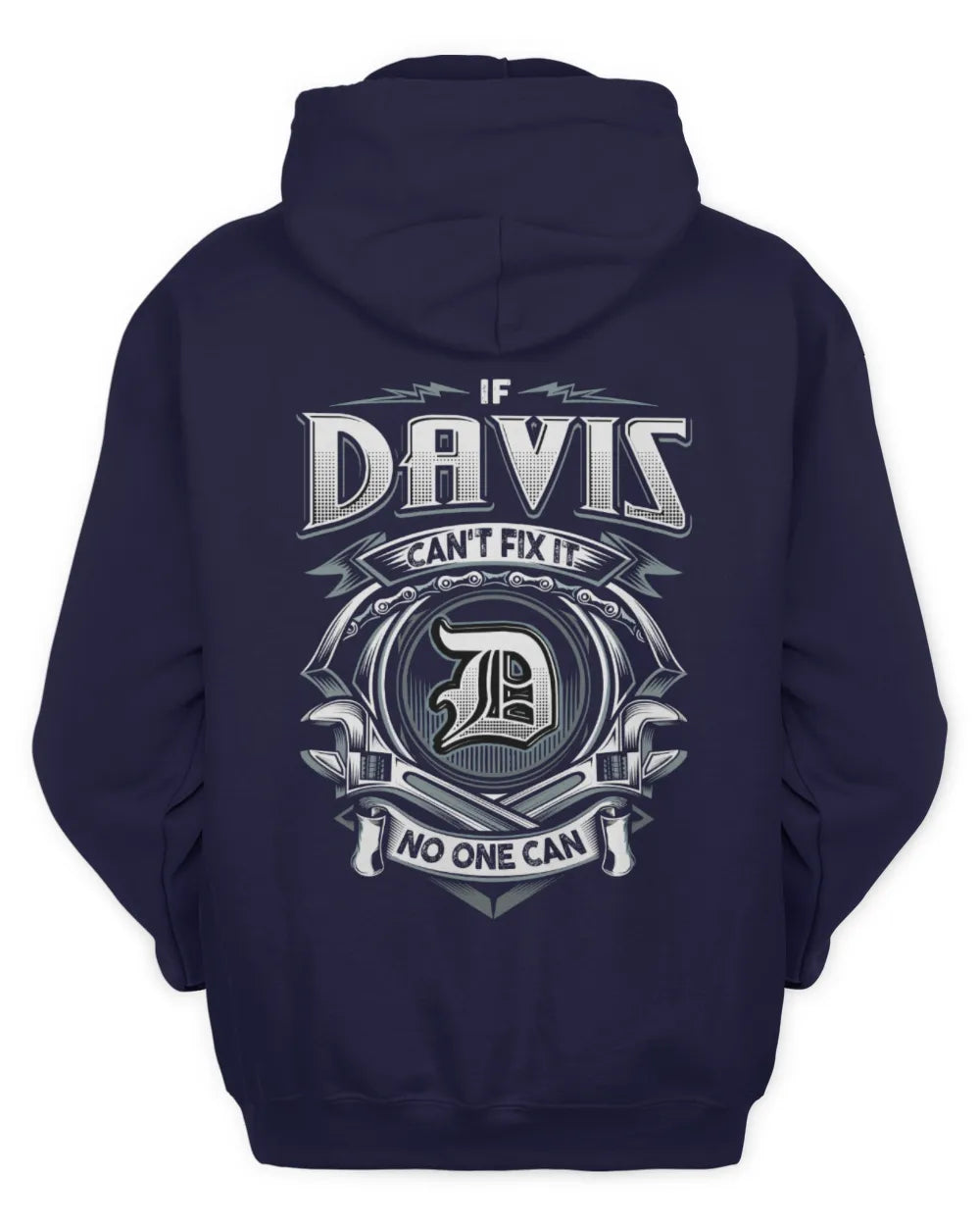 DAVIS AP81-K4-626 - Personalized Ahmed Quote Apparel “If Ahmed Can't Fix It, No One Can” - Unisex Hoodie - Navy
