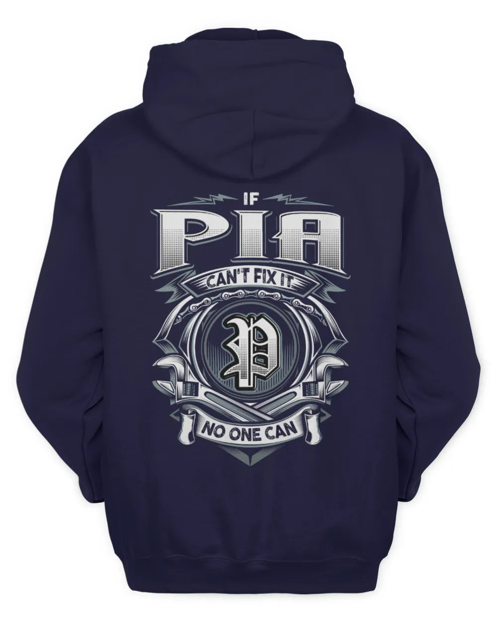 PIA AP81-K4-626 - Personalized Ahmed Quote Apparel “If Ahmed Can't Fix It, No One Can” - Unisex Hoodie - Navy