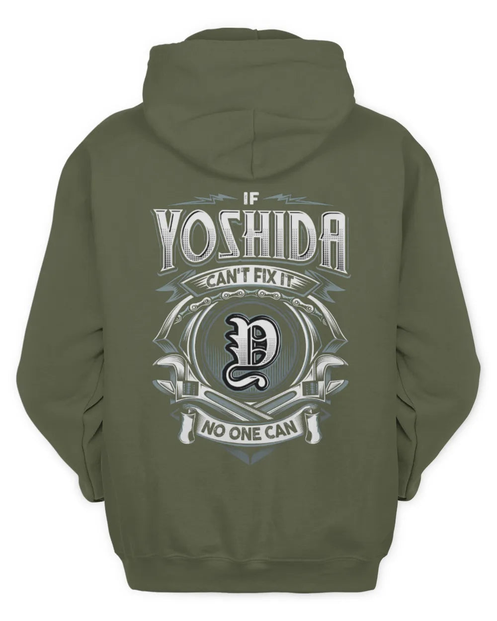 YOSHIDA AP81-K4-626 - Personalized Ahmed Quote Apparel “If Ahmed Can't Fix It, No One Can” - Unisex Hoodie - Military Green