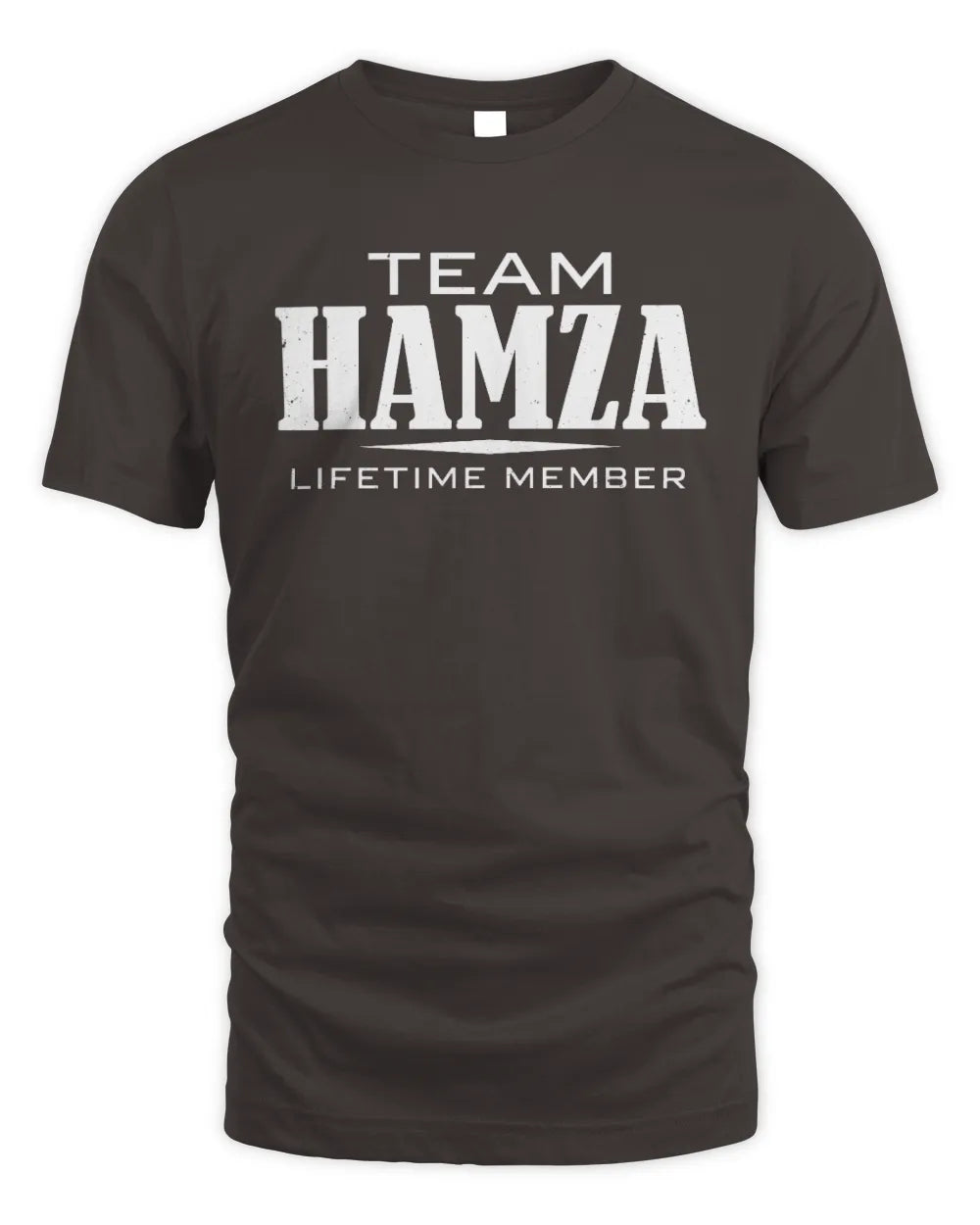 HAMZA BL62-K4-128 - Personalized “Team NAME Lifetime Member” - Unisex Standard T-Shirt - Dark Chocolate